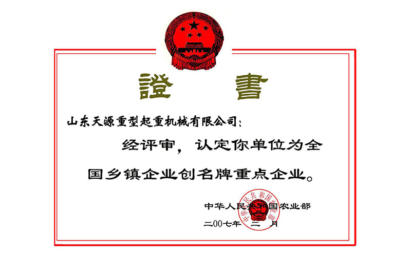 乡镇企业创名牌重点企业